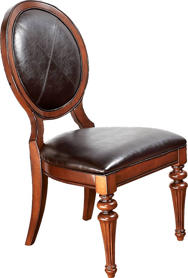 Cindy Crawford Home Key West Tobacco Oval Back Side Chair - Thumbnail - Image 1