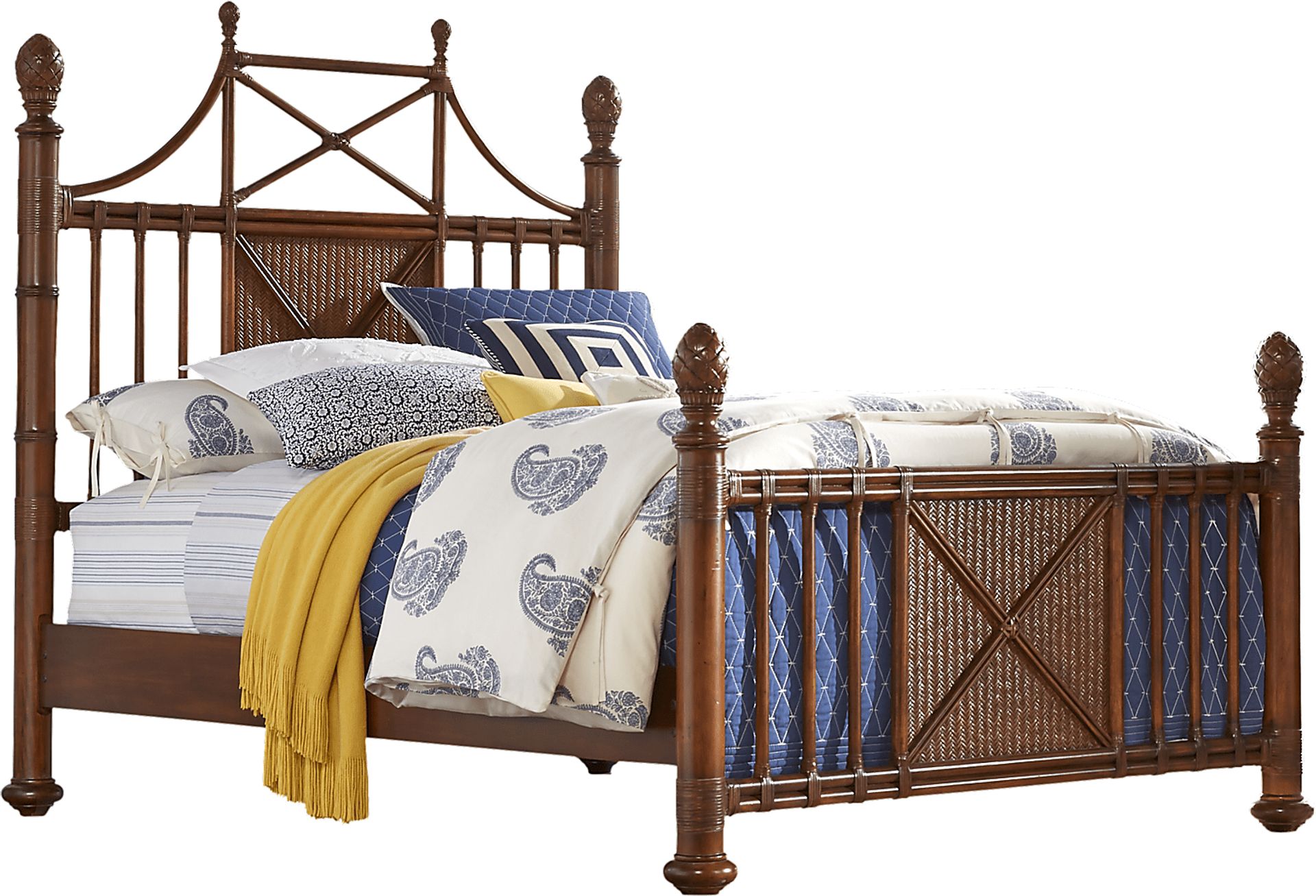 Cindy Crawford Key West Tobacco Dark Wood 3 Pc King Panel X Bed