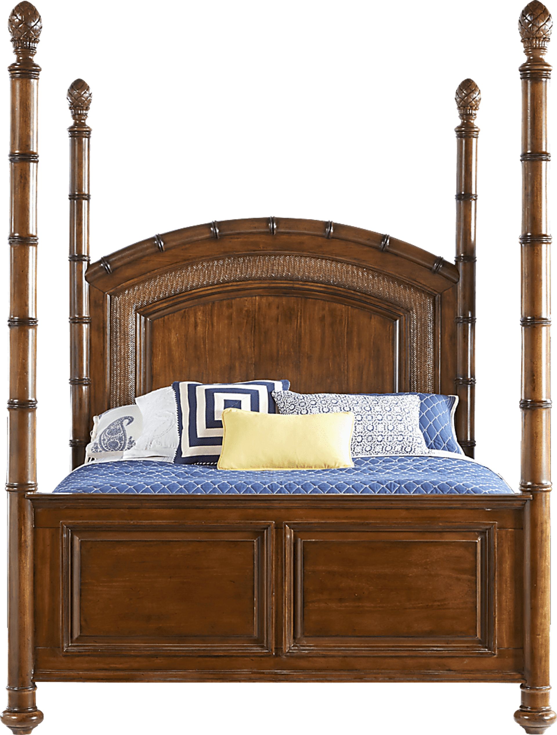 tobacco bed canvas Cindy Crawford Key West Tobacco Dark Wood 3 Pc King Poster Bed