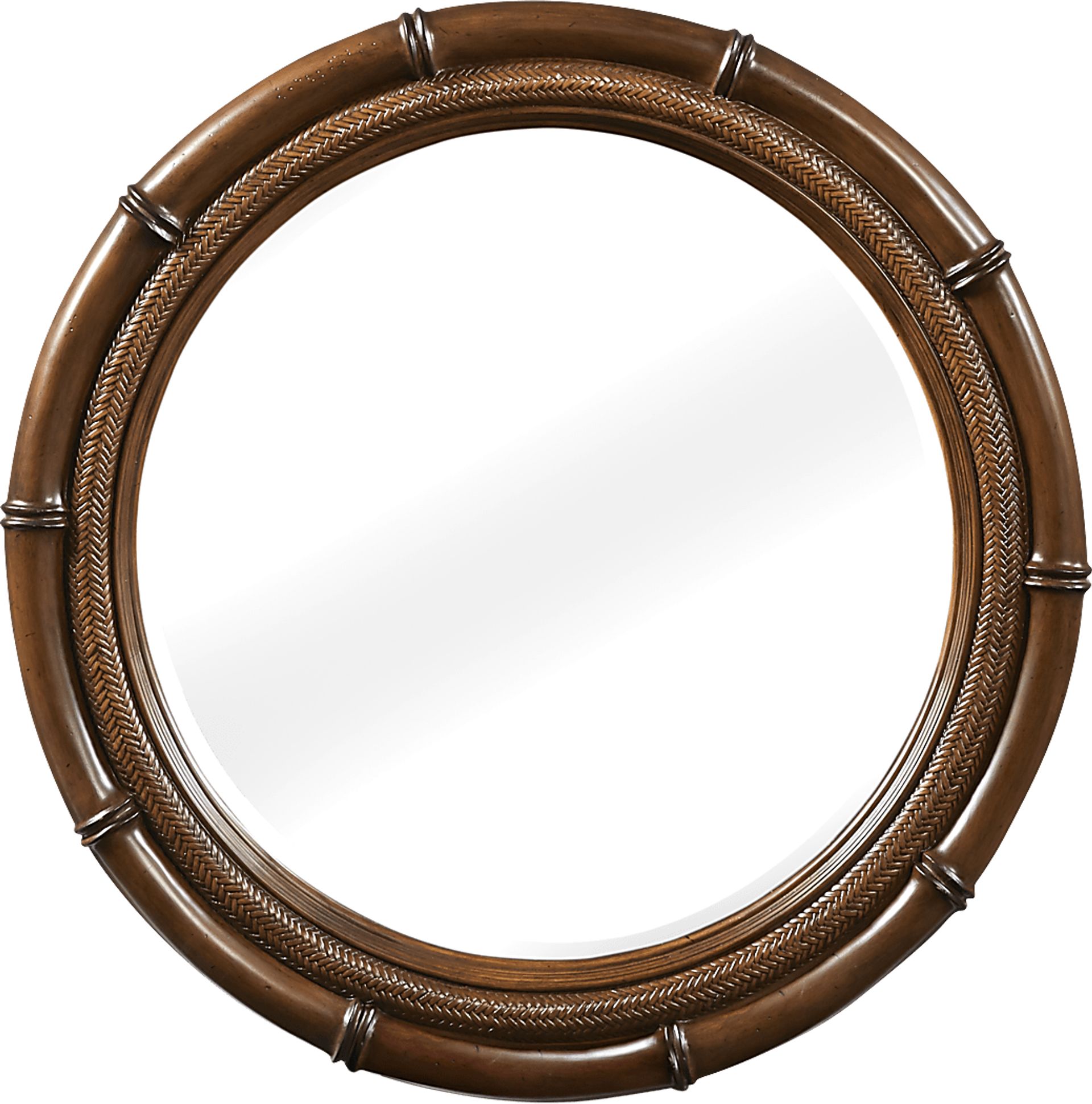 Cindy Crawford Home Key West Tobacco Round Mirror - Image 1