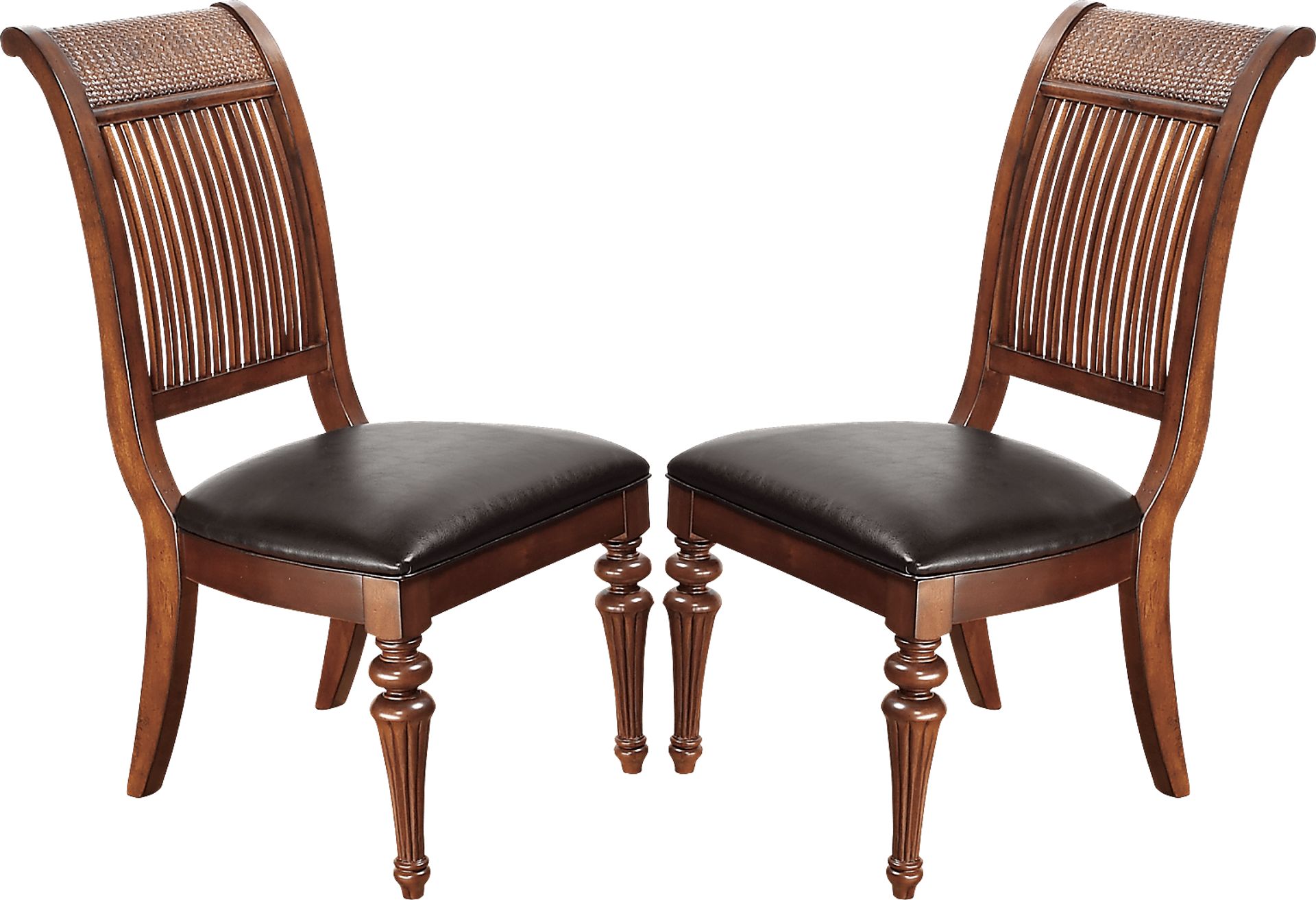 Cindy Crawford Home Key West Tobacco Slat Back Side Chair - Set of 2 - Image 1