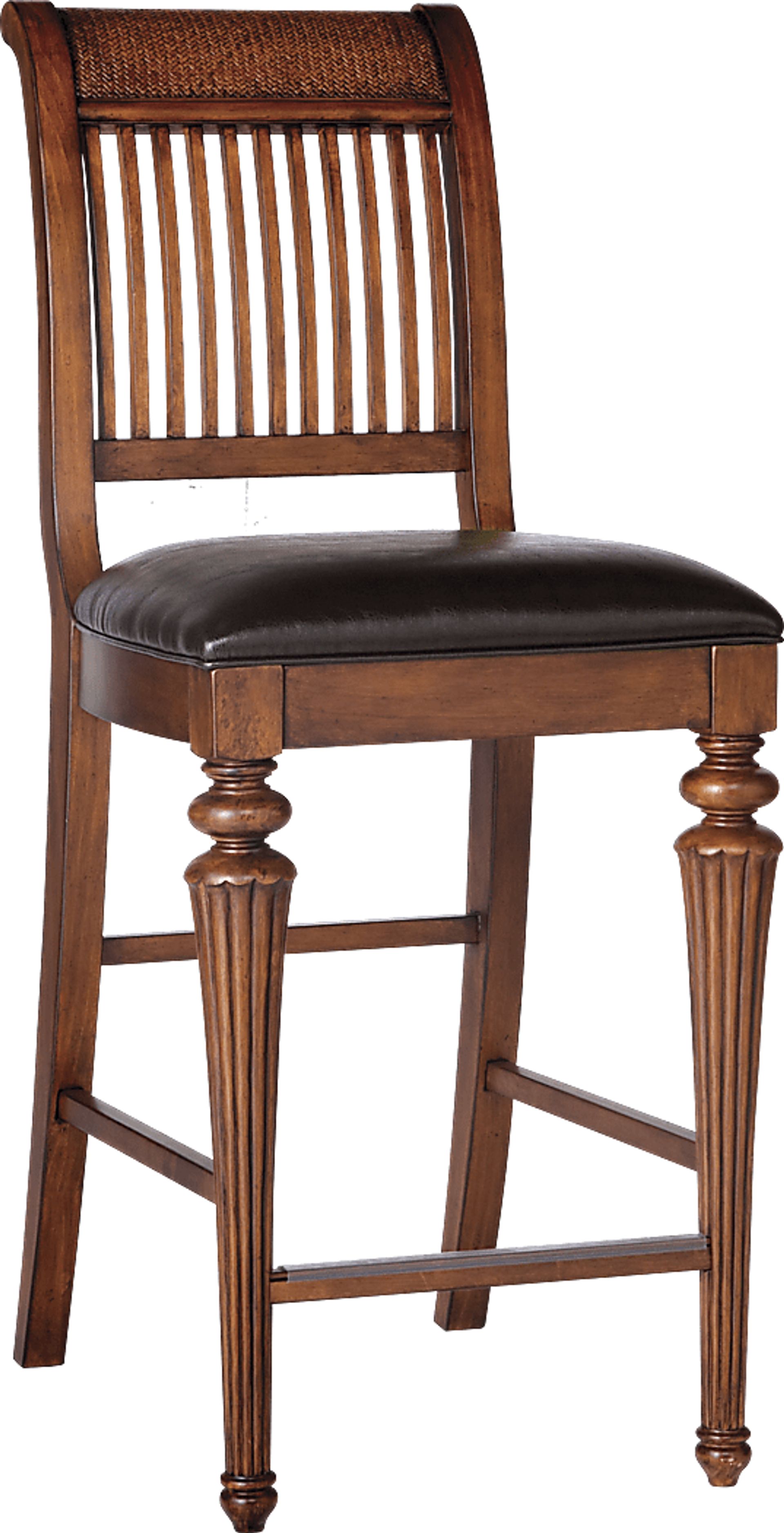 Cindy Crawford Home Key West Tobacco Slat Barstool - Image 1