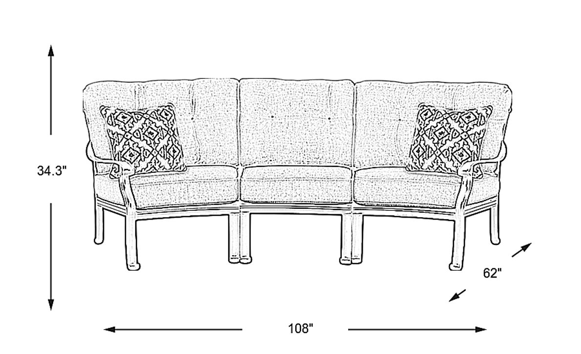 Cindy Crawford Home Lake Como Antique Bronze 3 Pc Outdoor Sectional