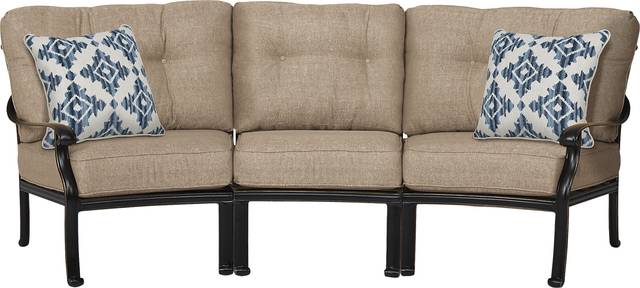 Lake Como Antique Bronze 3 Pc Outdoor Sectional with Malt Cushions - Thumbnail - Image 1