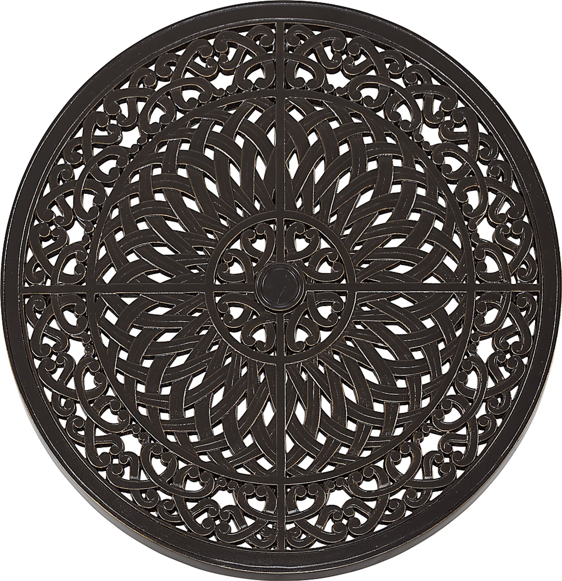 Lake Como Antique Bronze 3 Pc Round Outdoor Dining Set with Malt Cushions - Image 6