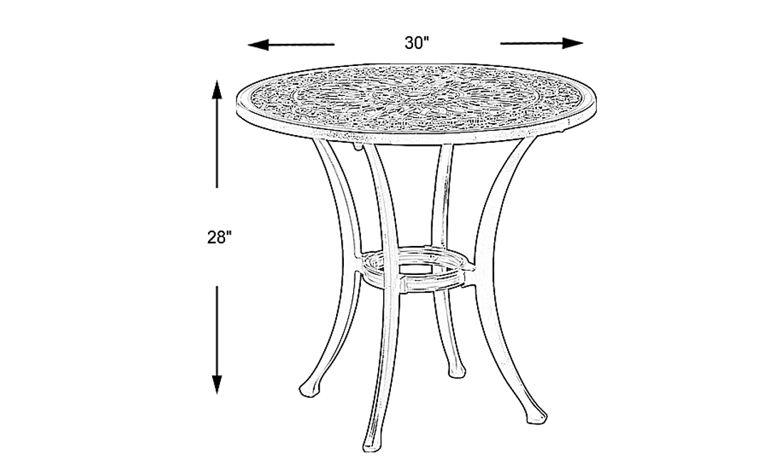 Lake Como Antique Bronze 30 in. Round Outdoor Dining Table