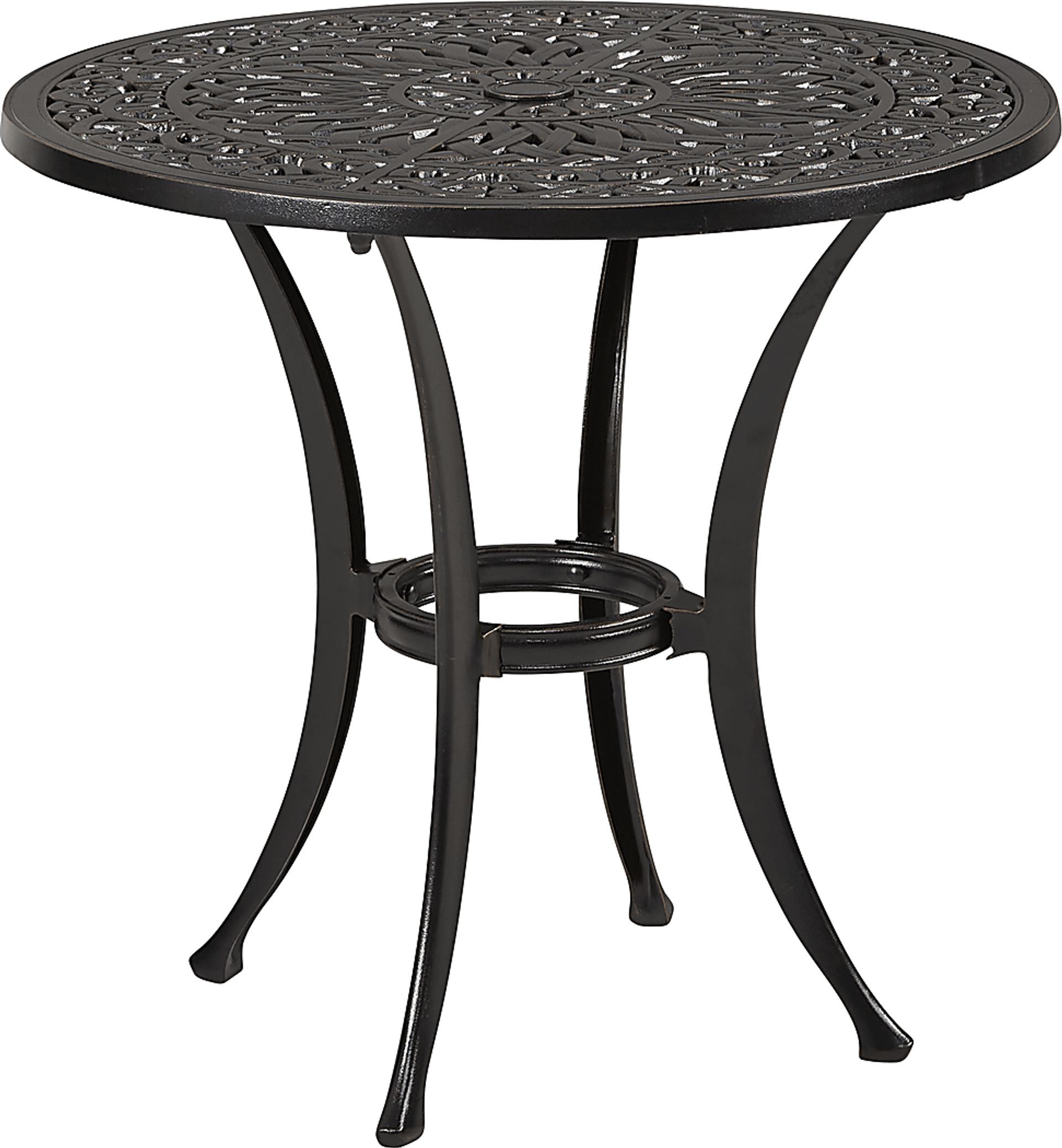 Lake Como Antique Bronze 3 Pc Round Outdoor Dining Set with Malt Cushions - Image 5