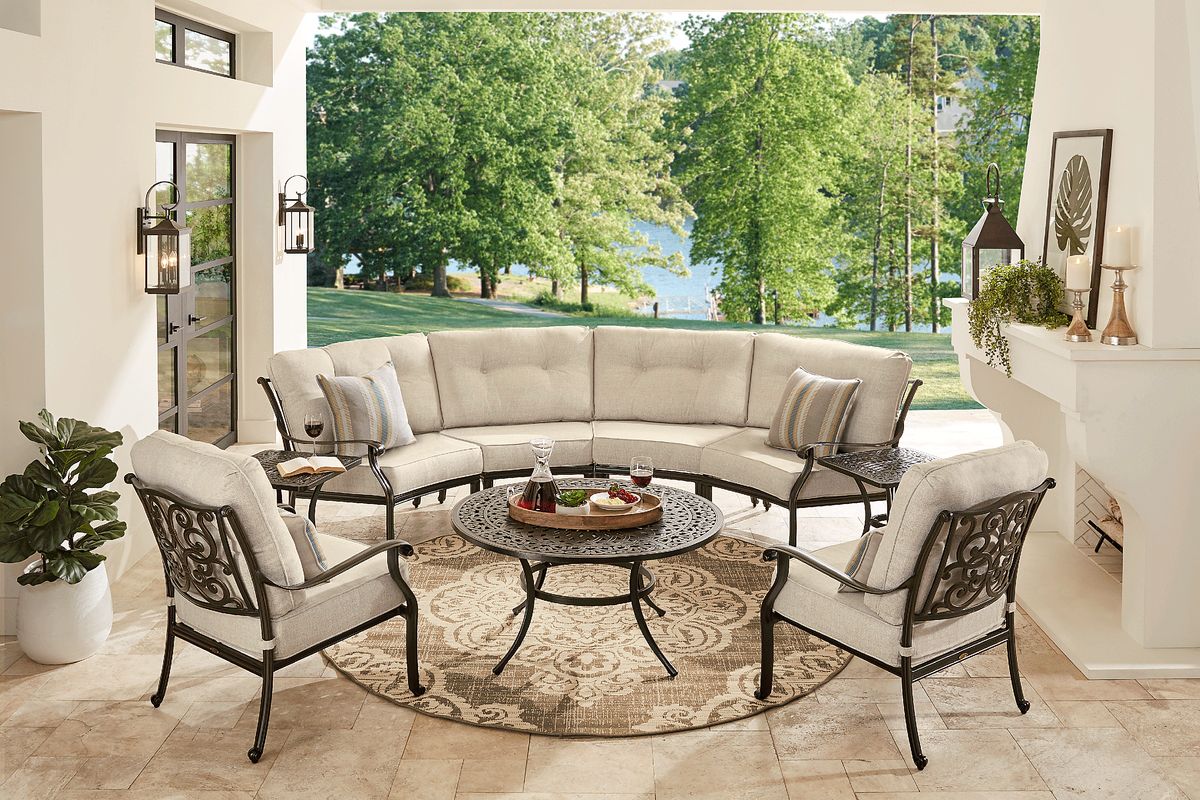 Cindy Crawford Lake Como 5 Pc Bronze Metal Mushroom Brown Aluminum