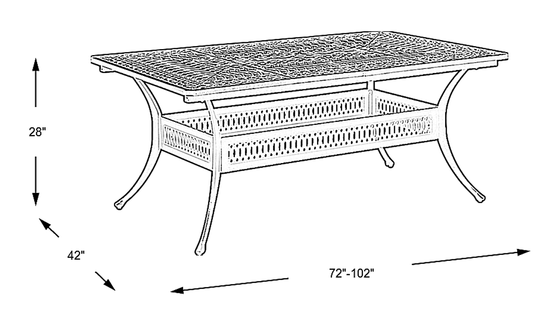 Cindy Crawford Home Lake Como Antique Bronze 72-102 in. Rectangle Outdoor Dining Table