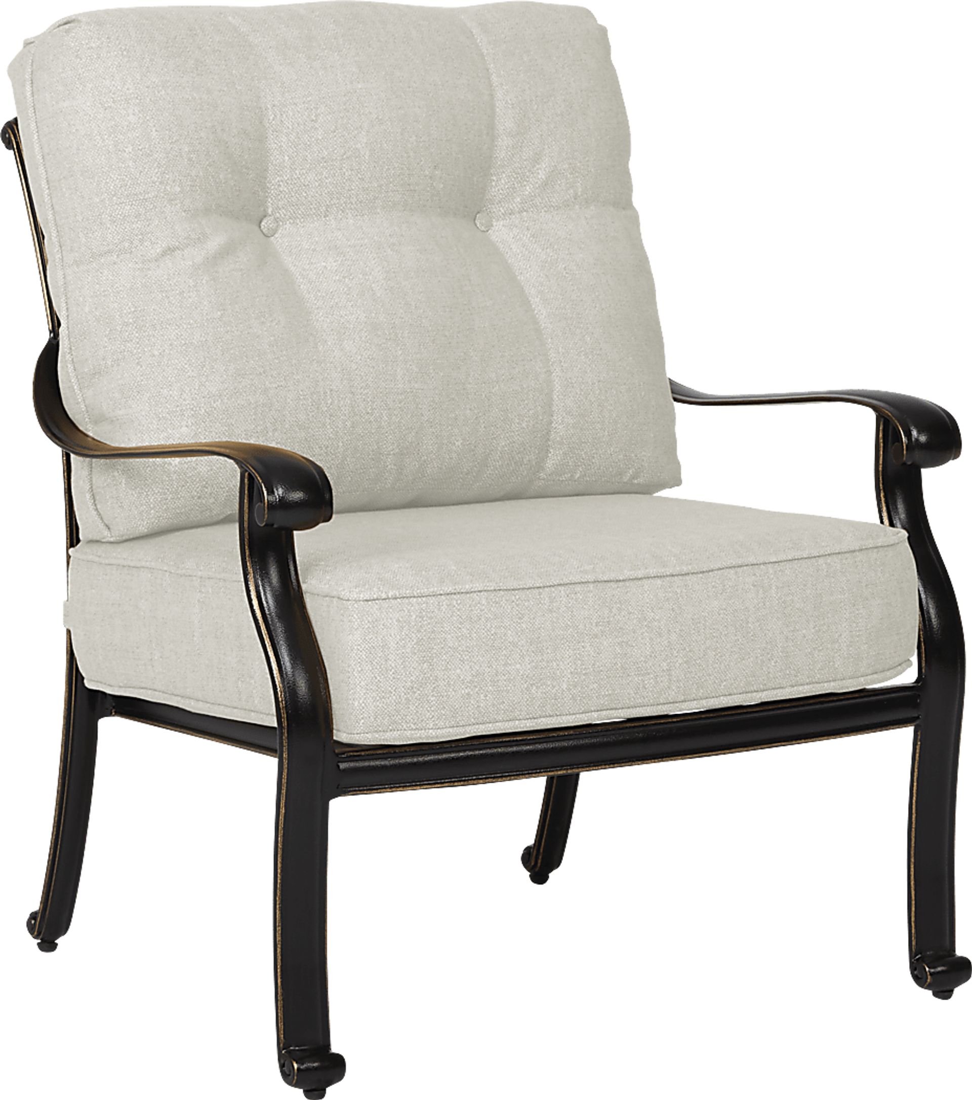 Lake Como Antique Bronze Outdoor Club Chair with Coconut Cushion - Image 1