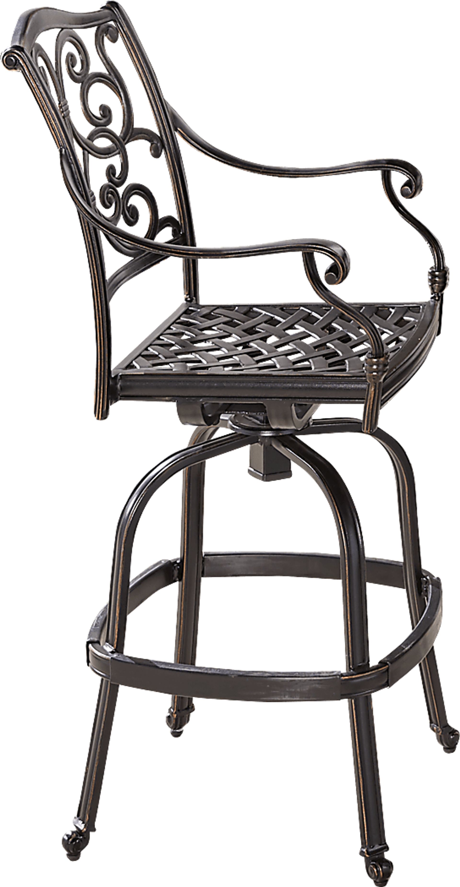 Lake Como Antique Bronze 3 Pc 30 in. Round Outdoor Bar Height Dining Set - Image 5