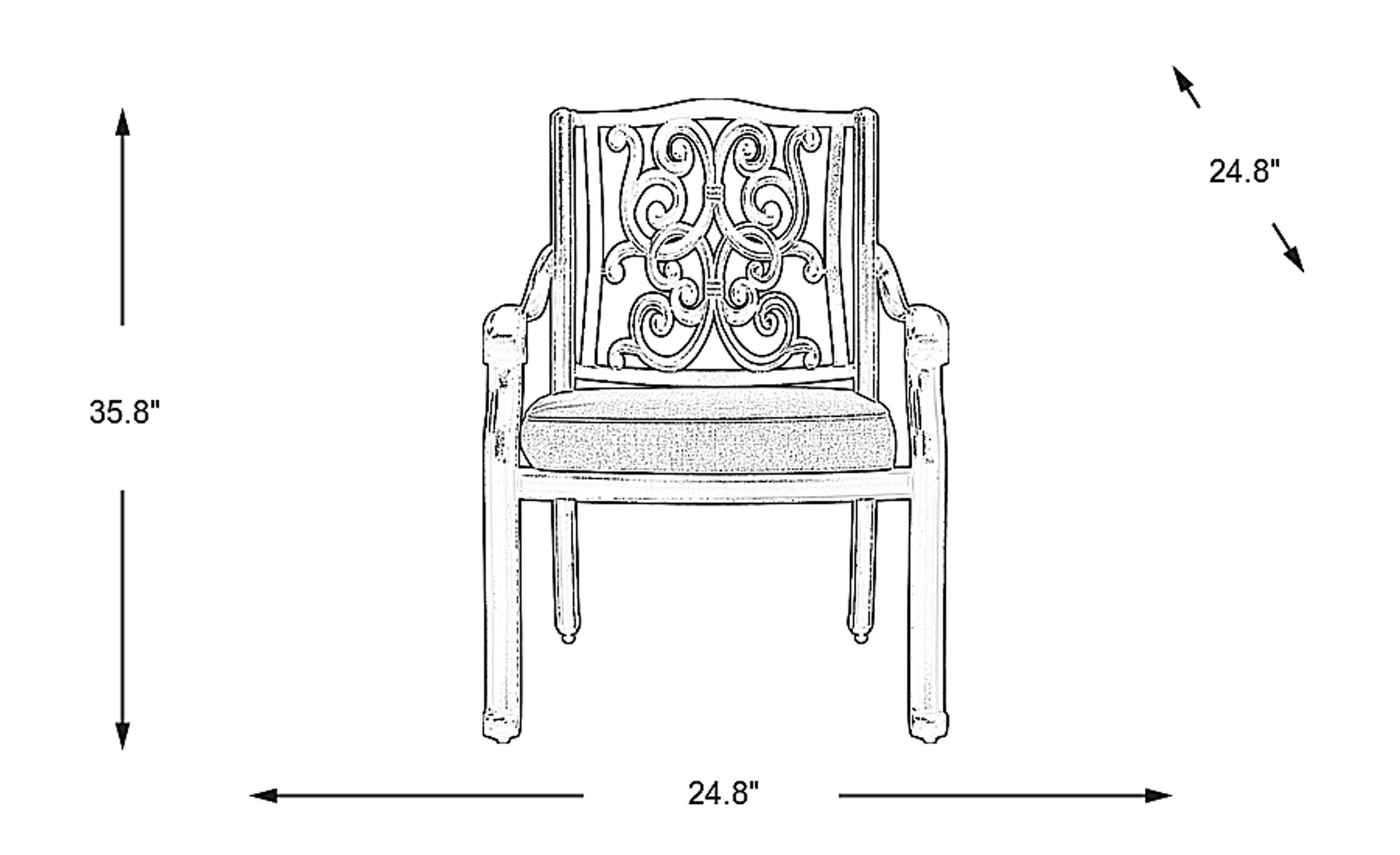 Dimension Image. Please refer to the Dimension Tab on this page for dimension details.