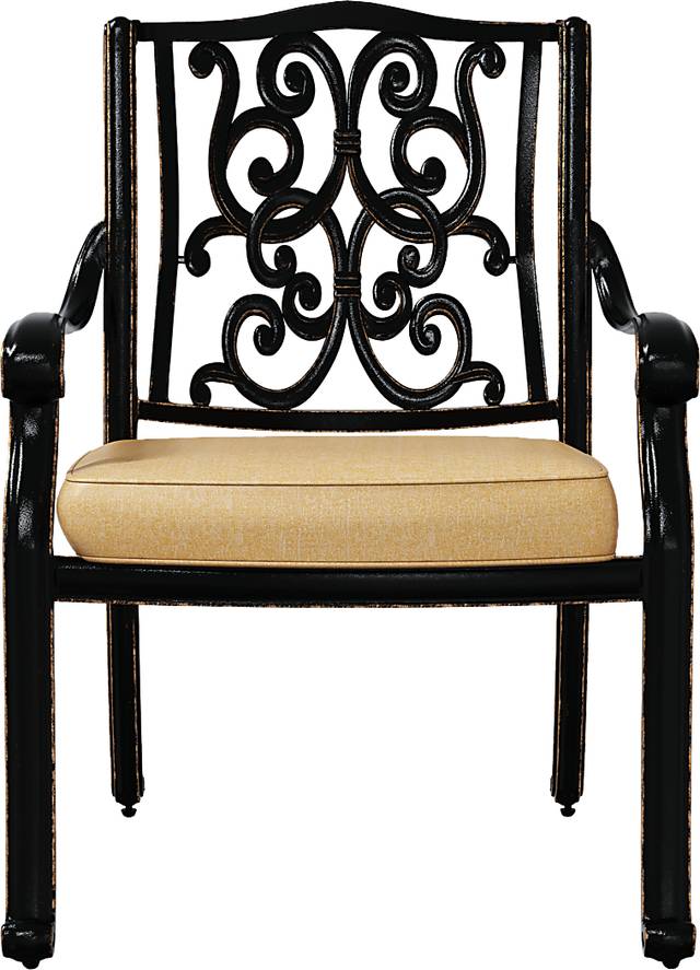 Cindy Crawford Home Lake Como Antique Bronze 7 Pc Oval Outdoor Dining Set with Gold Cushions - Thumbnail - Image 5