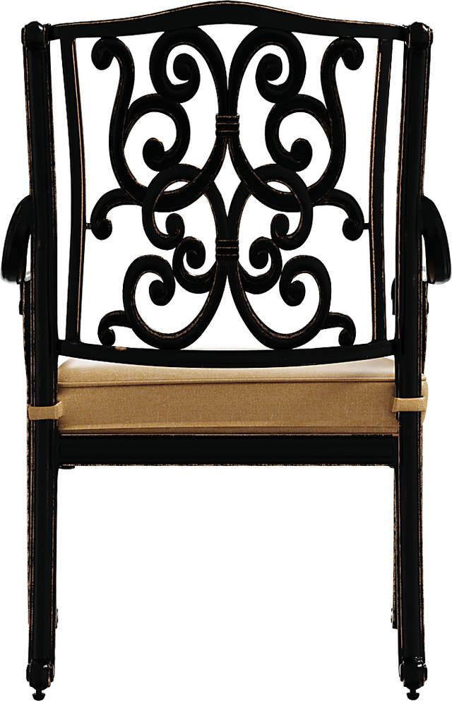 Cindy Crawford Home Lake Como Antique Bronze 7 Pc Oval Outdoor Dining Set with Gold Cushions - Thumbnail - Image 6