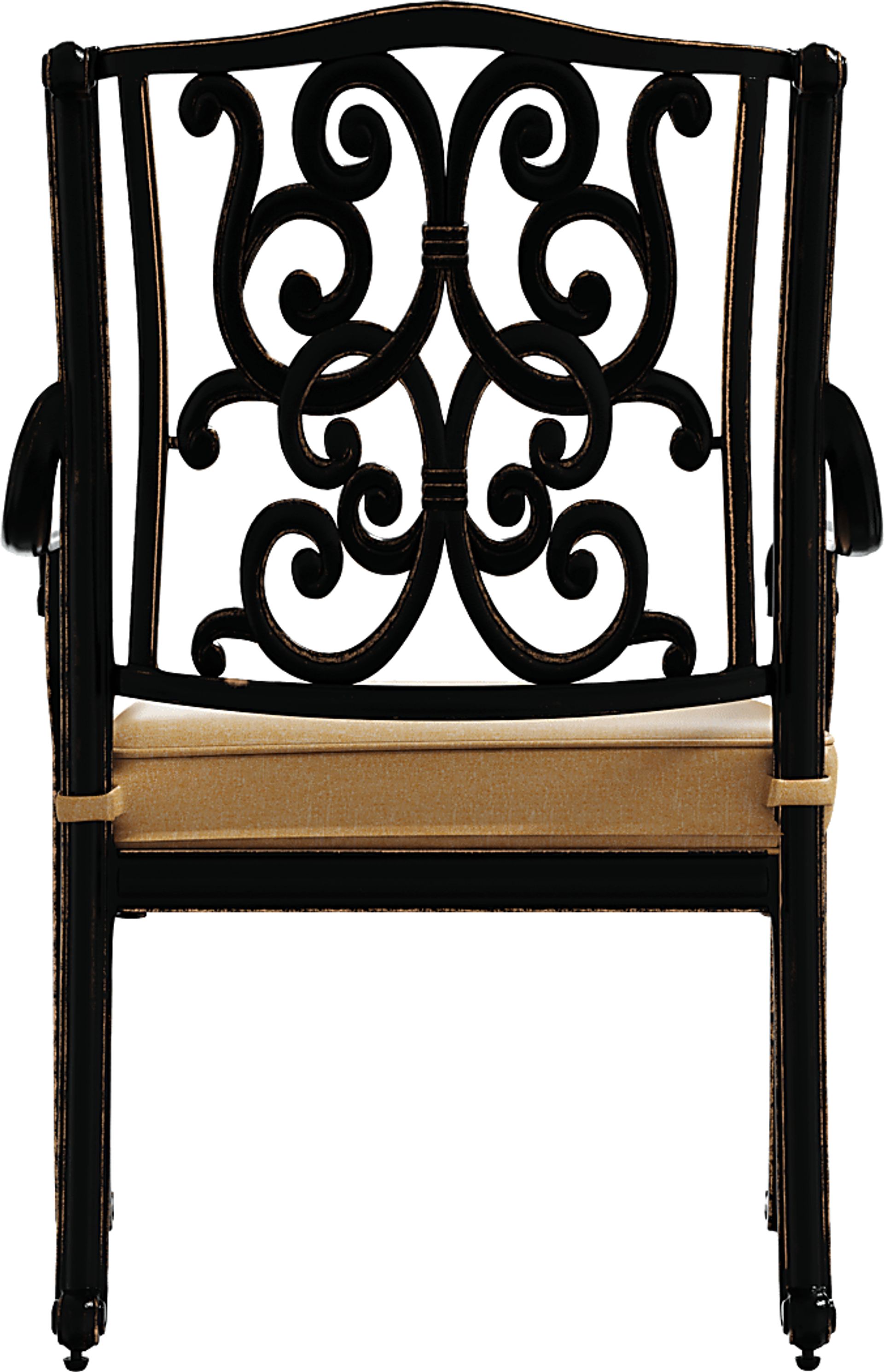 Cindy Crawford Home Lake Como Antique Bronze 7 Pc Oval Outdoor Dining Set with Gold Cushions - Image 6
