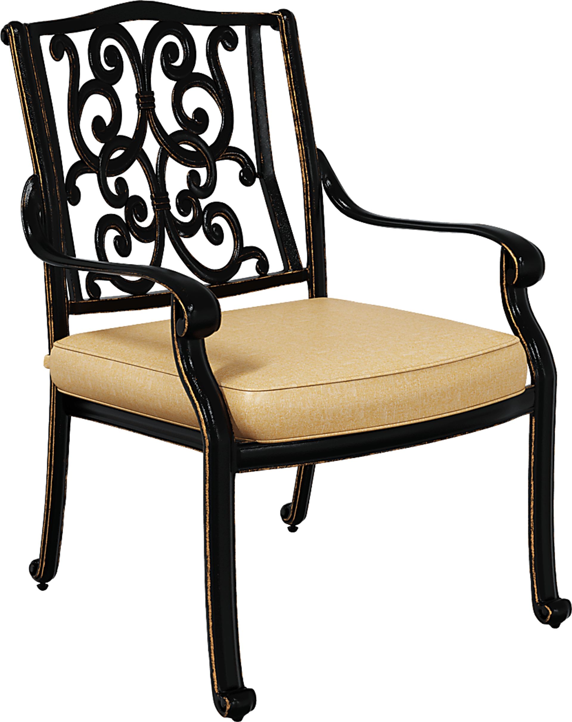 Cindy Crawford Home Lake Como Antique Bronze 7 Pc Oval Outdoor Dining Set with Gold Cushions - Image 4