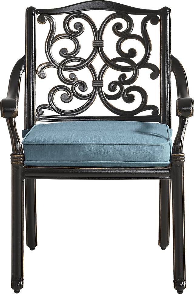 Lake Como Antique Bronze Outdoor Arm Chair with Rivera Cushion - Thumbnail - Image 2