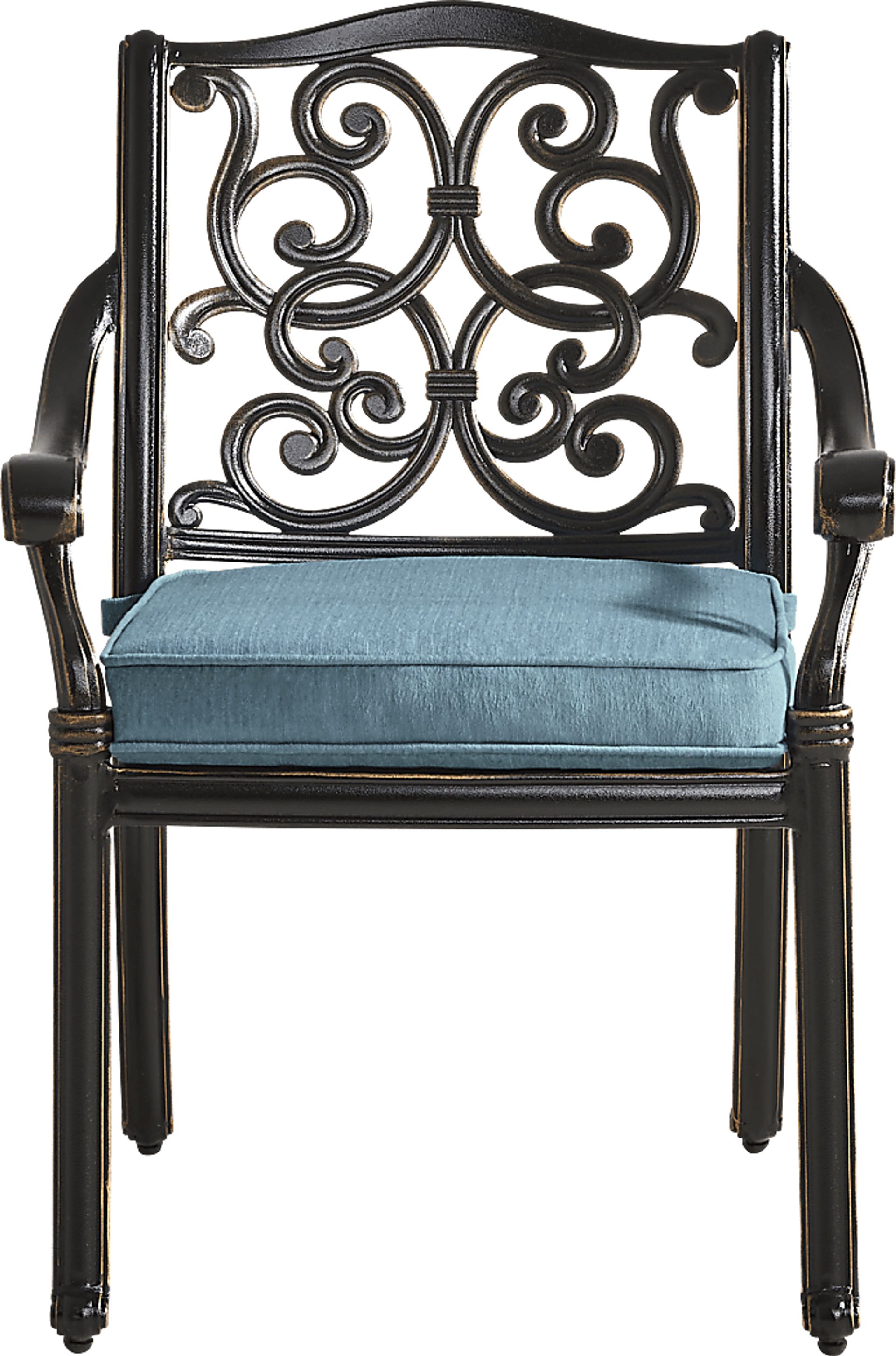 Lake Como Antique Bronze Outdoor Arm Chair with Rivera Cushion - Image 2