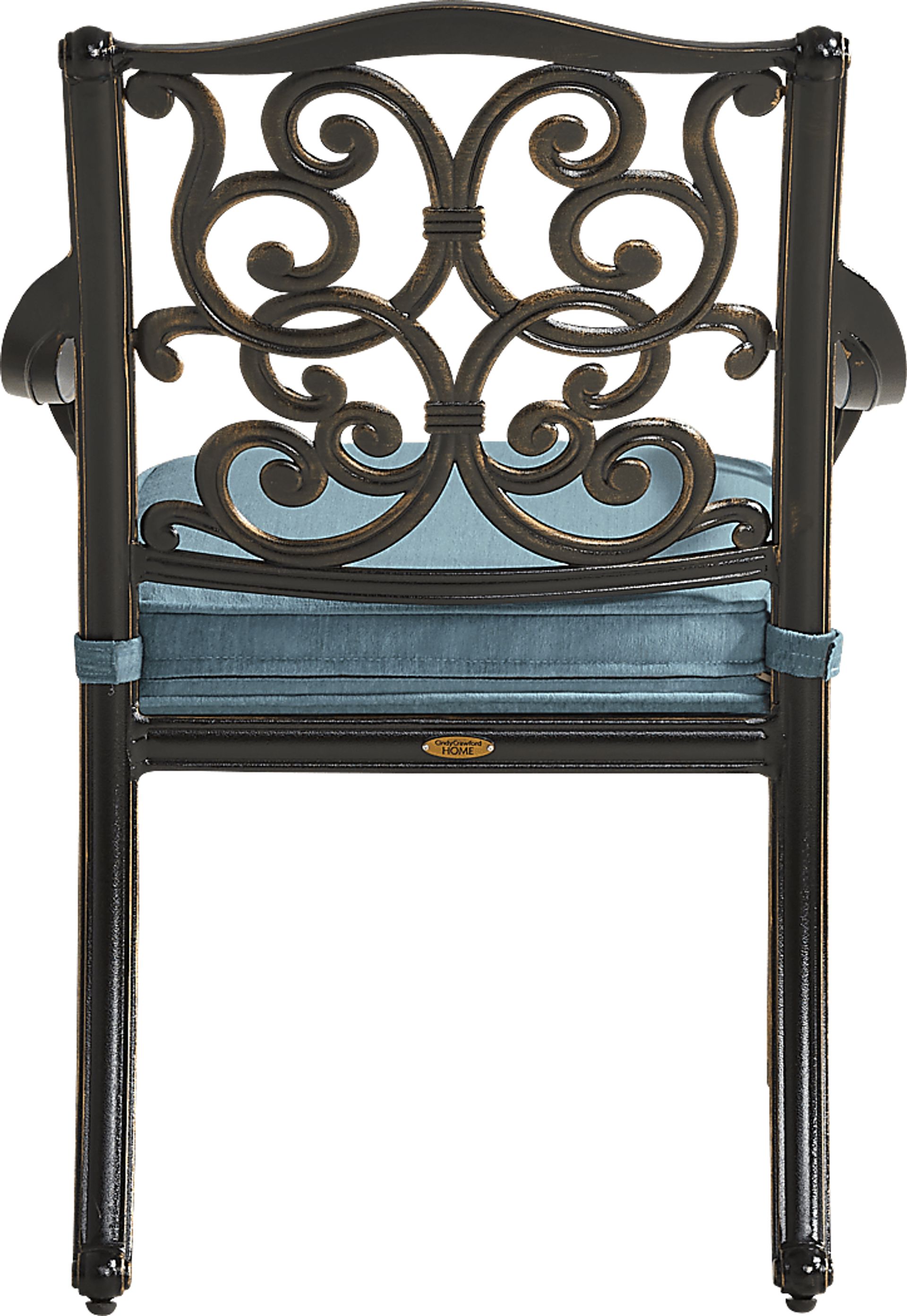 Lake Como Antique Bronze Outdoor Arm Chair with Rivera Cushion - Image 3