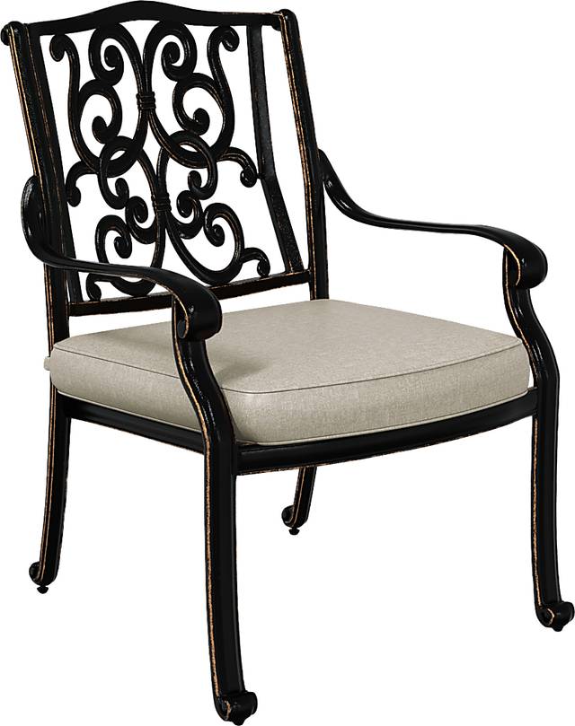 Lake Como Antique Bronze 5 Pc Oval Outdoor Dining Set with Silk-Colored Cushions - Thumbnail - Image 4