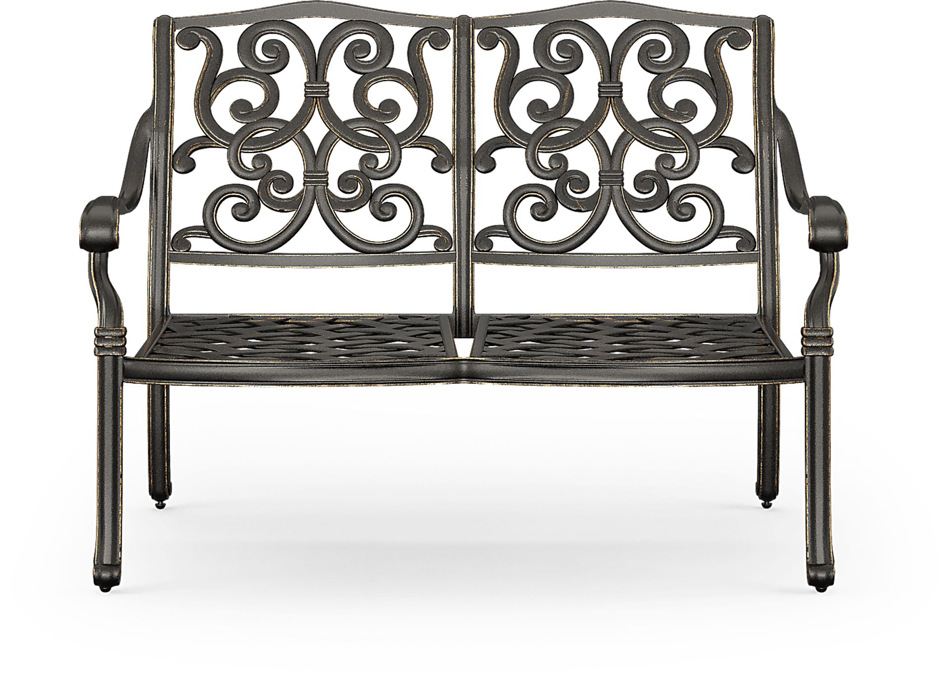 Lake Como Antique Bronze Outdoor Bench - Image 2