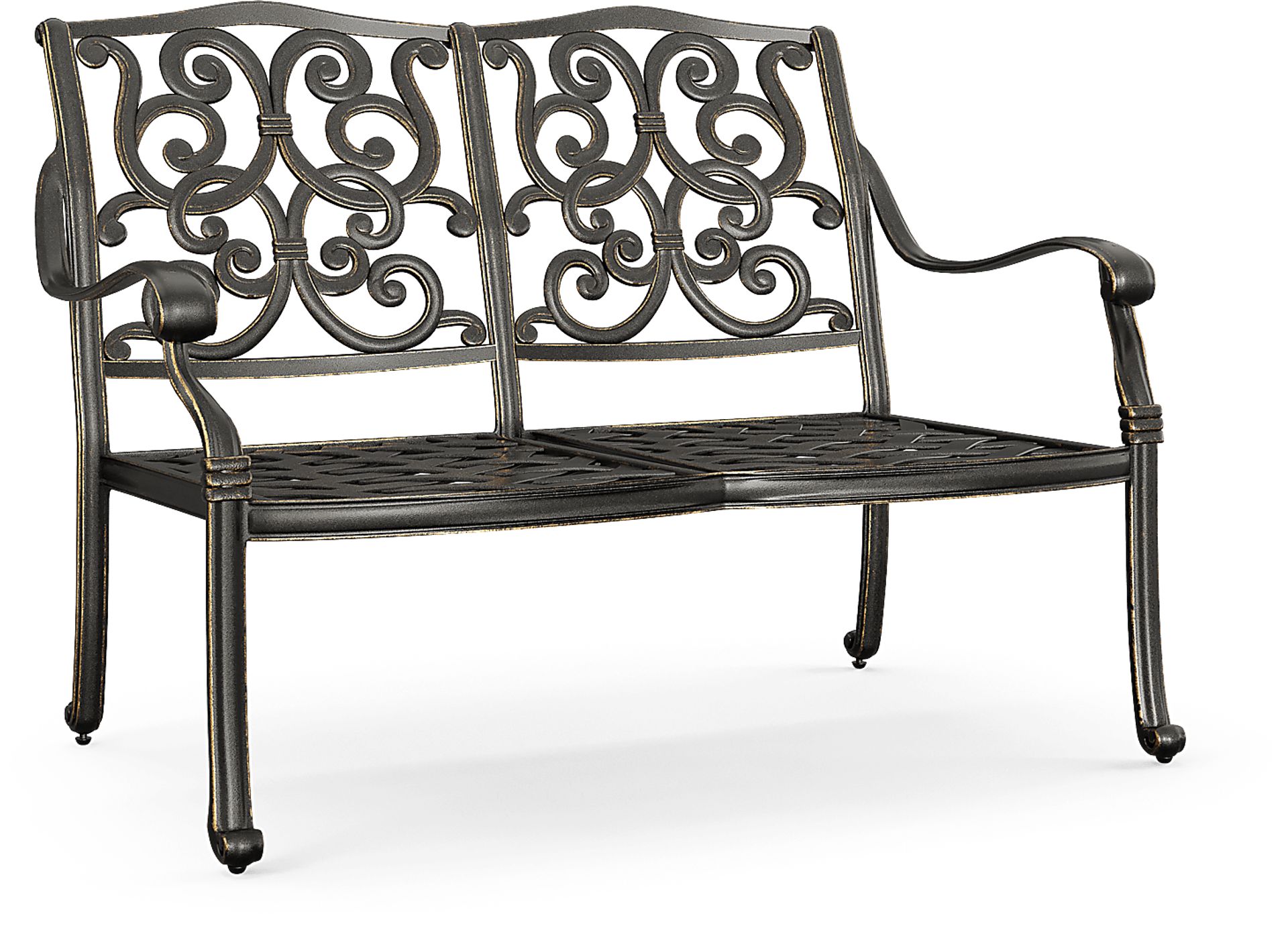 Lake Como Antique Bronze Outdoor Bench - Image 1