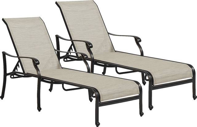 Lake Como Antique Bronze Outdoor Chaise, Set of 2 - Thumbnail - Image 1