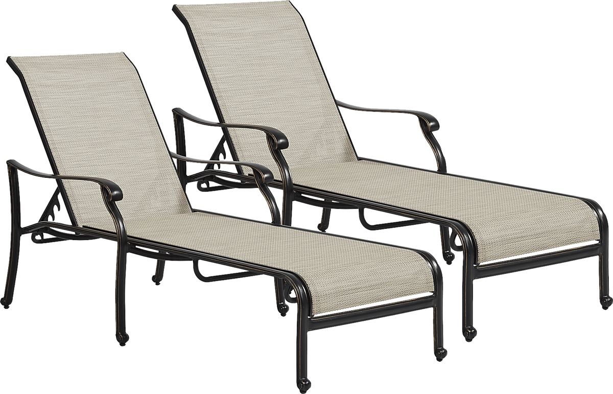 Cindy Crawford Lake Como 2 Pc Bronze Metal Aluminum Outdoor Set Of 