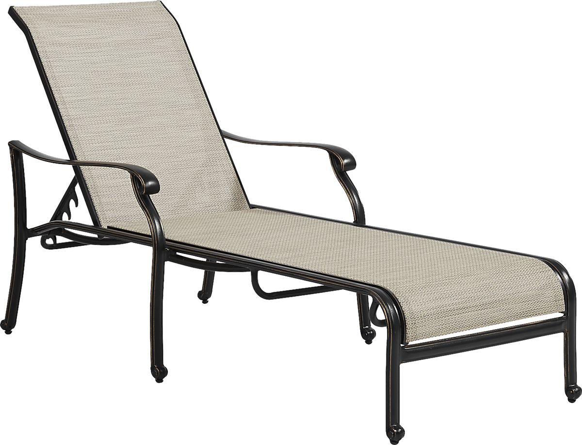 Cindy Crawford Lake Como Bronze Metal Aluminum Outdoor Chaise | Rooms to Go