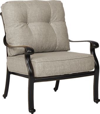 Cindy Crawford Home Lake Como Antique Bronze Outdoor Club Chair With Ash Cushions