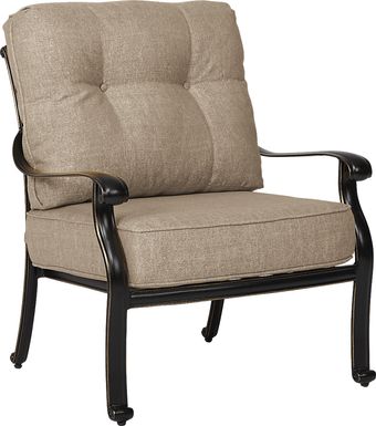 Cindy Crawford Home Lake Como Antique Bronze Outdoor Club Chair With Mushroom Cushions