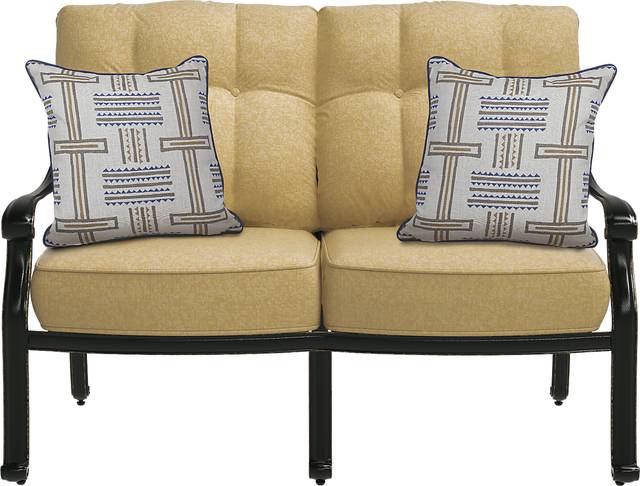 Cindy Crawford Home Lake Como Antique Bronze 4 Pc Outdoor Seating Set with Gold Cushions - Thumbnail - Image 3