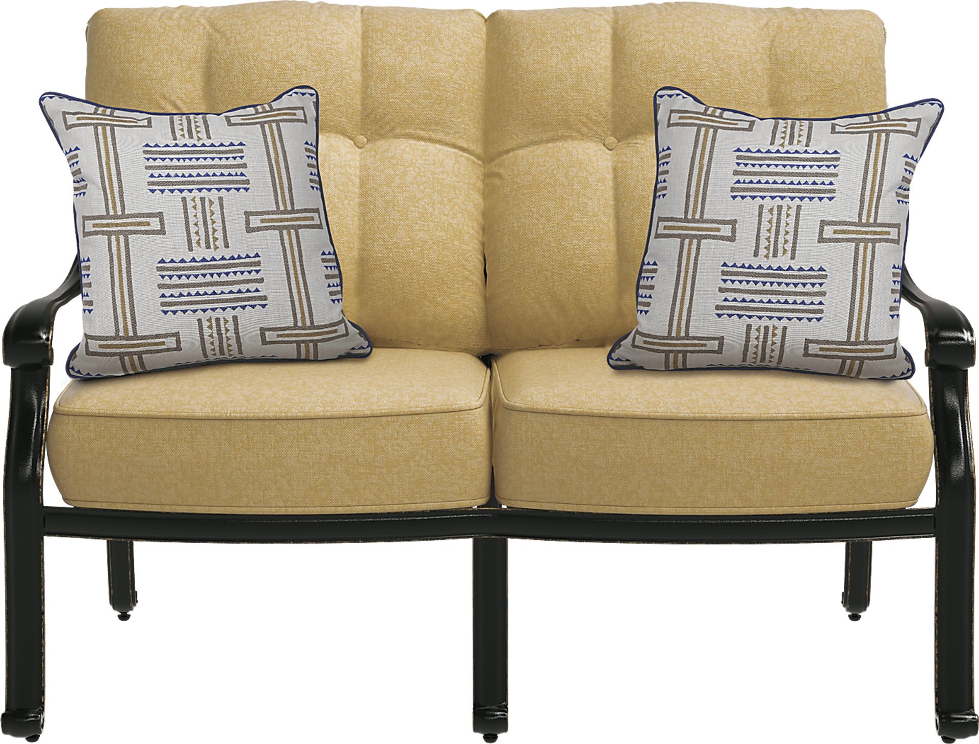 Cindy Crawford Home Lake Como Antique Bronze 4 Pc Outdoor Seating Set with Gold Cushions - Image 3