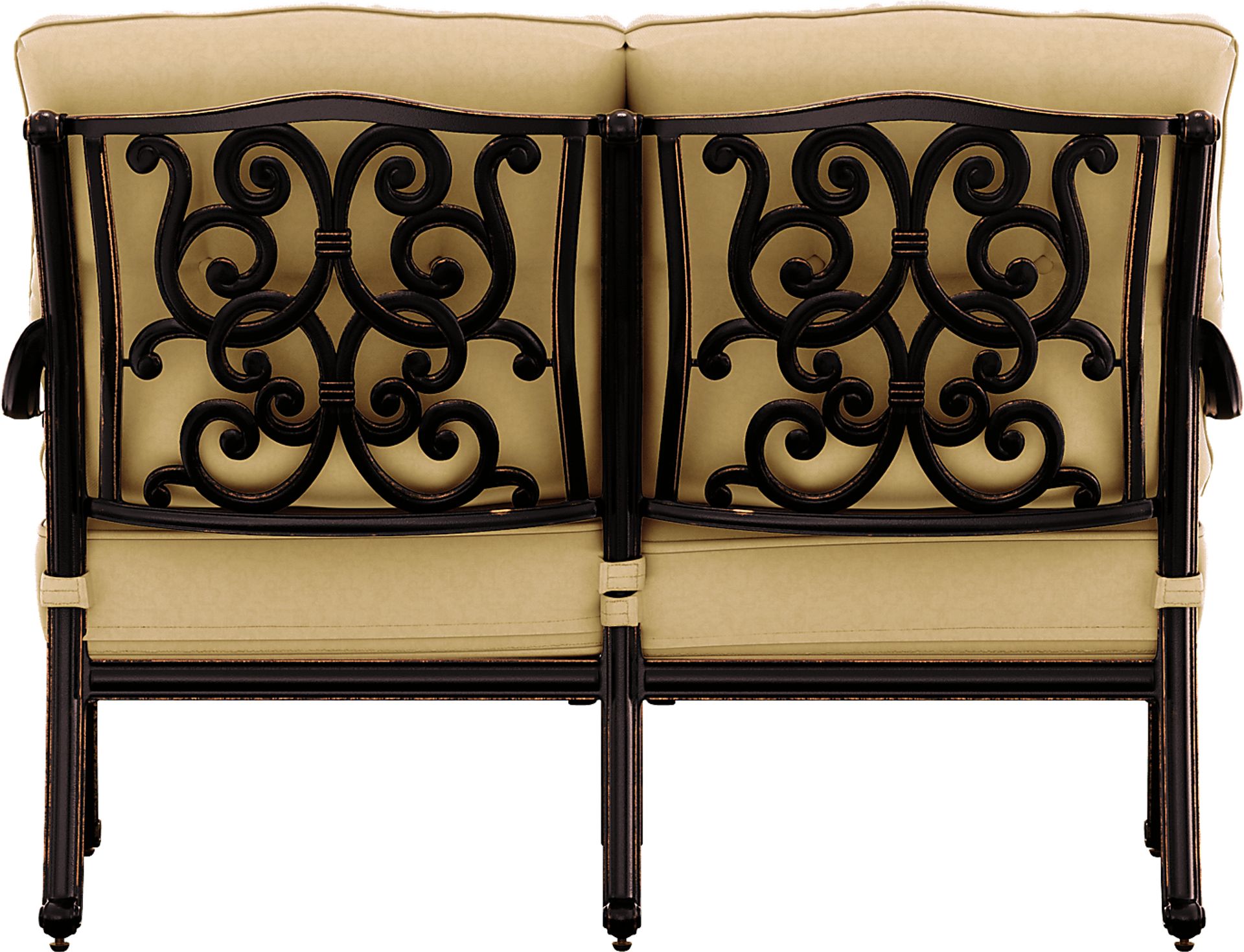 Cindy Crawford Home Lake Como Antique Bronze 4 Pc Outdoor Seating Set with Gold Cushions - Image 4