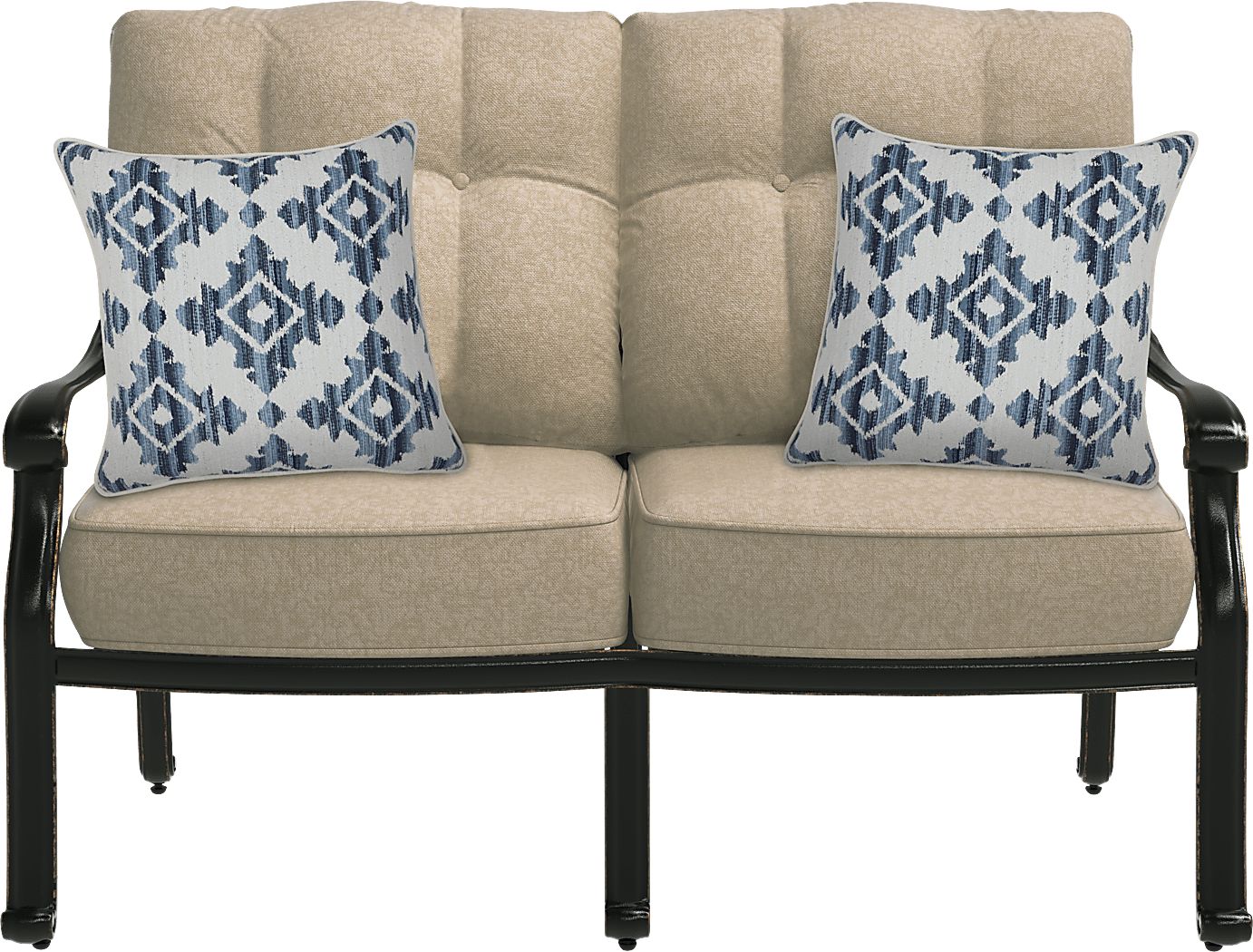 Cindy Crawford Home Lake Como Antique Bronze Outdoor Loveseat with Malt