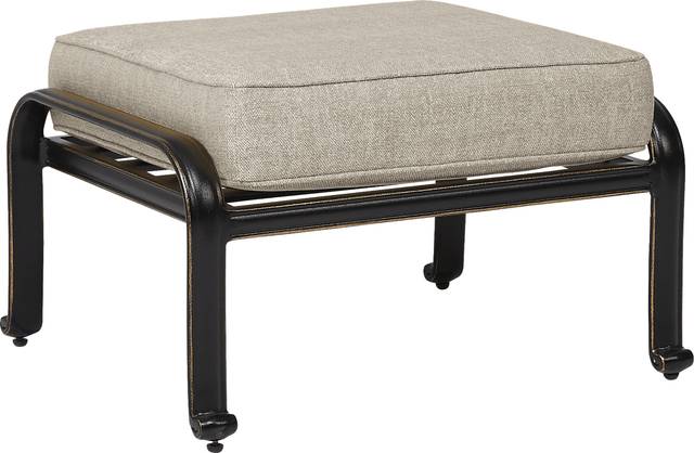 Lake Como Antique Bronze Outdoor Ottoman with Ash Cushion - Thumbnail - Image 1