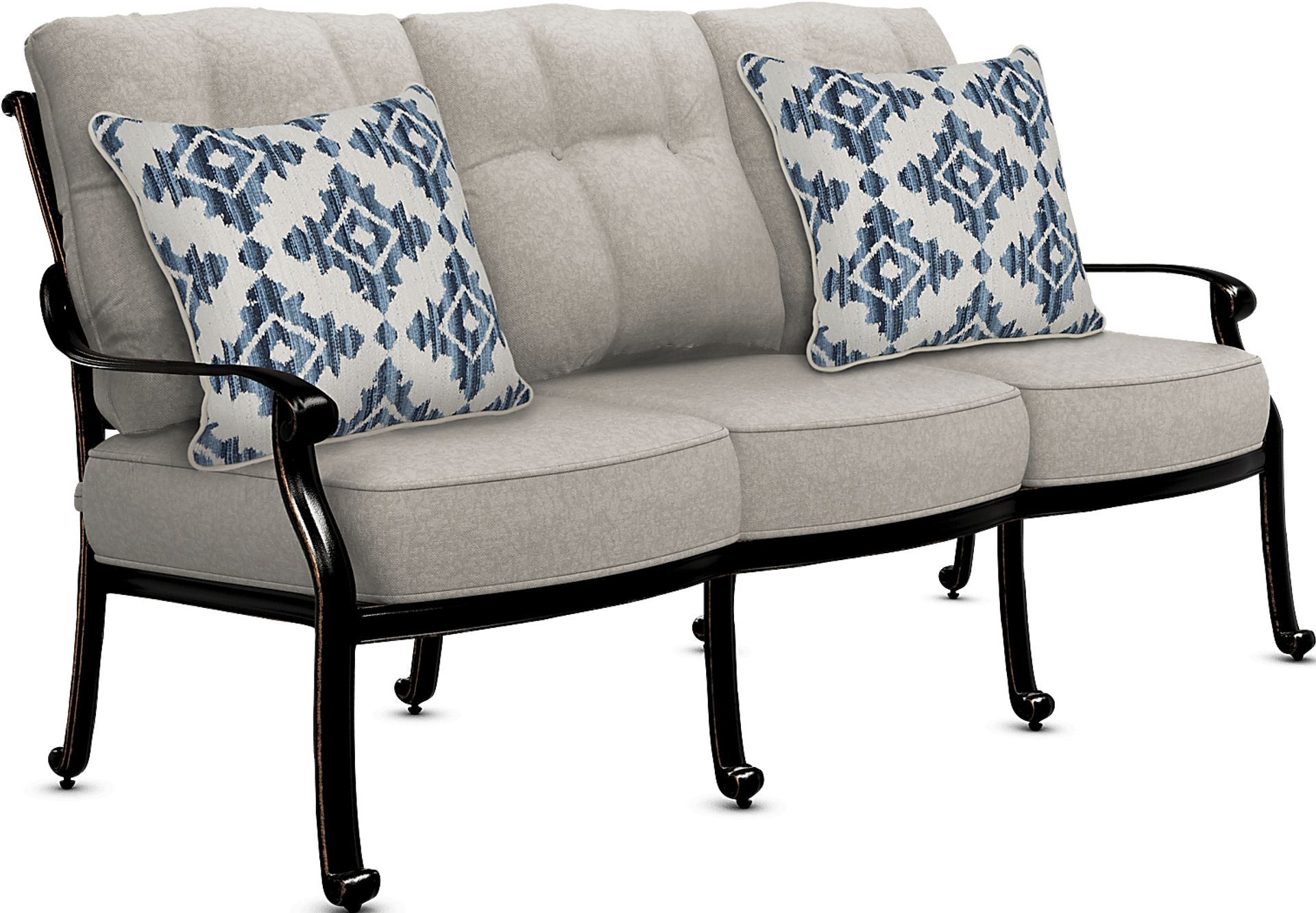 Cindy Crawford Home Lake Como Antique Bronze 6 Pc Outdoor Seating Set With Ash Cushions - Image 3