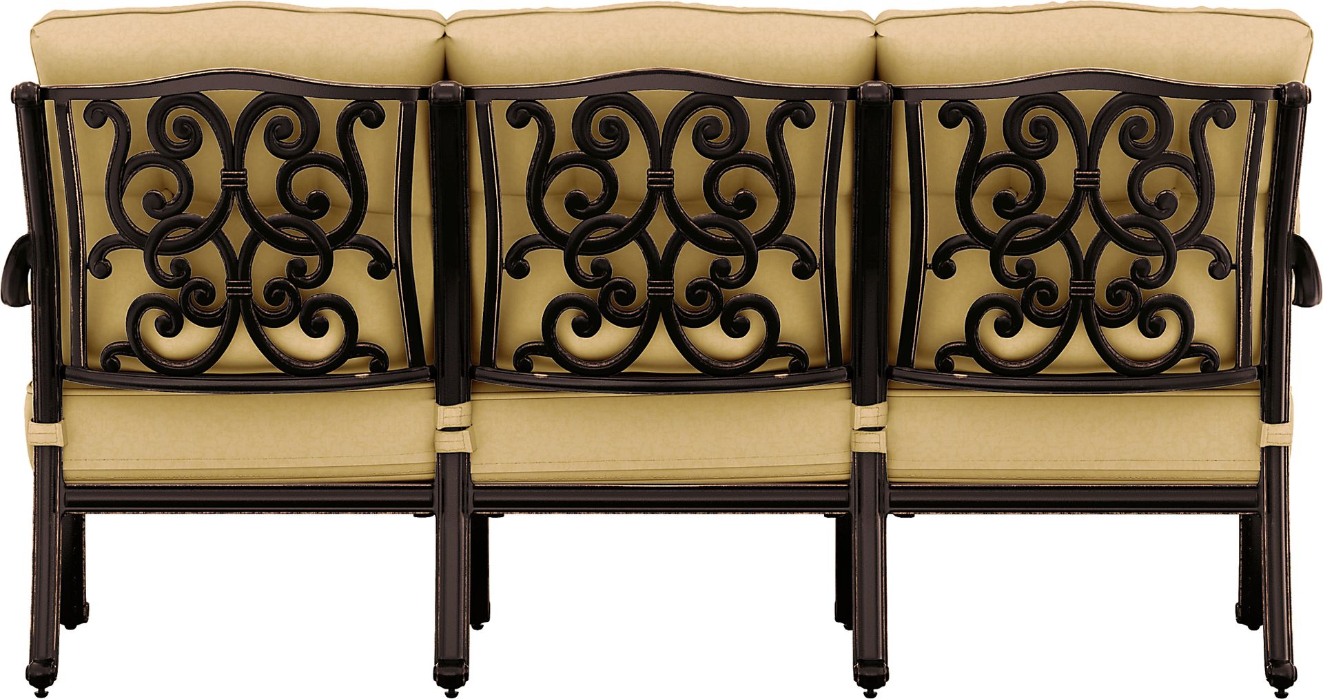 Cindy Crawford Home Lake Como Antique Bronze 6 Pc Outdoor Seating Set With Gold Cushions - Image 4