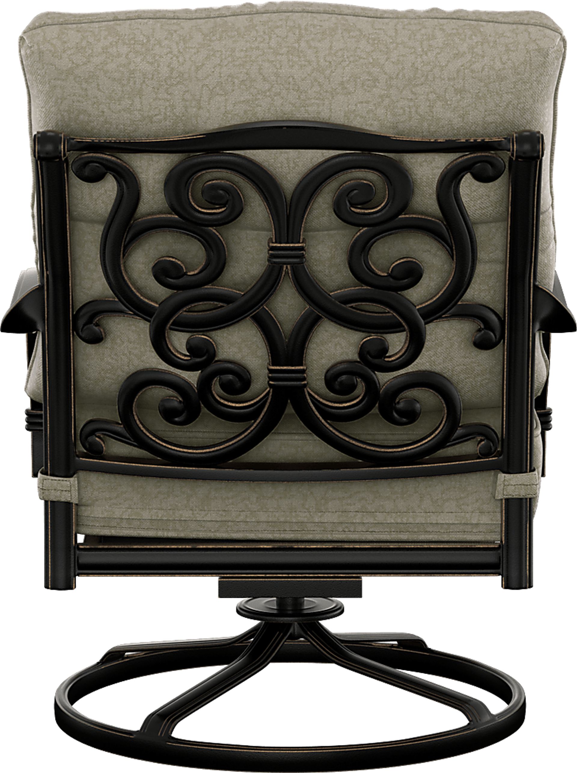 Lake Como Antique Bronze 5 Pc Fire Pit Seating Set with Silk-Colored Cushions - Image 7