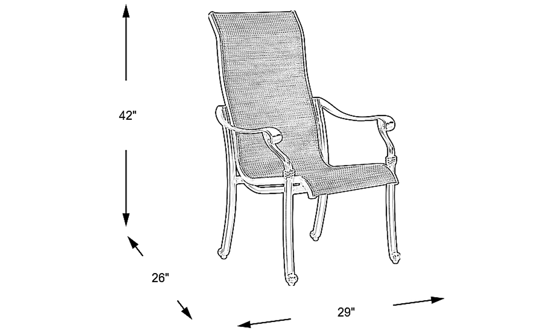 Cindy Crawford Home Lake Como Antique Bronze Sling Arm Chair
