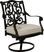 Cindy Crawford Home Lake Como Antique Bronze Swivel Rocker Arm Chair with Silk-Colored Cushion