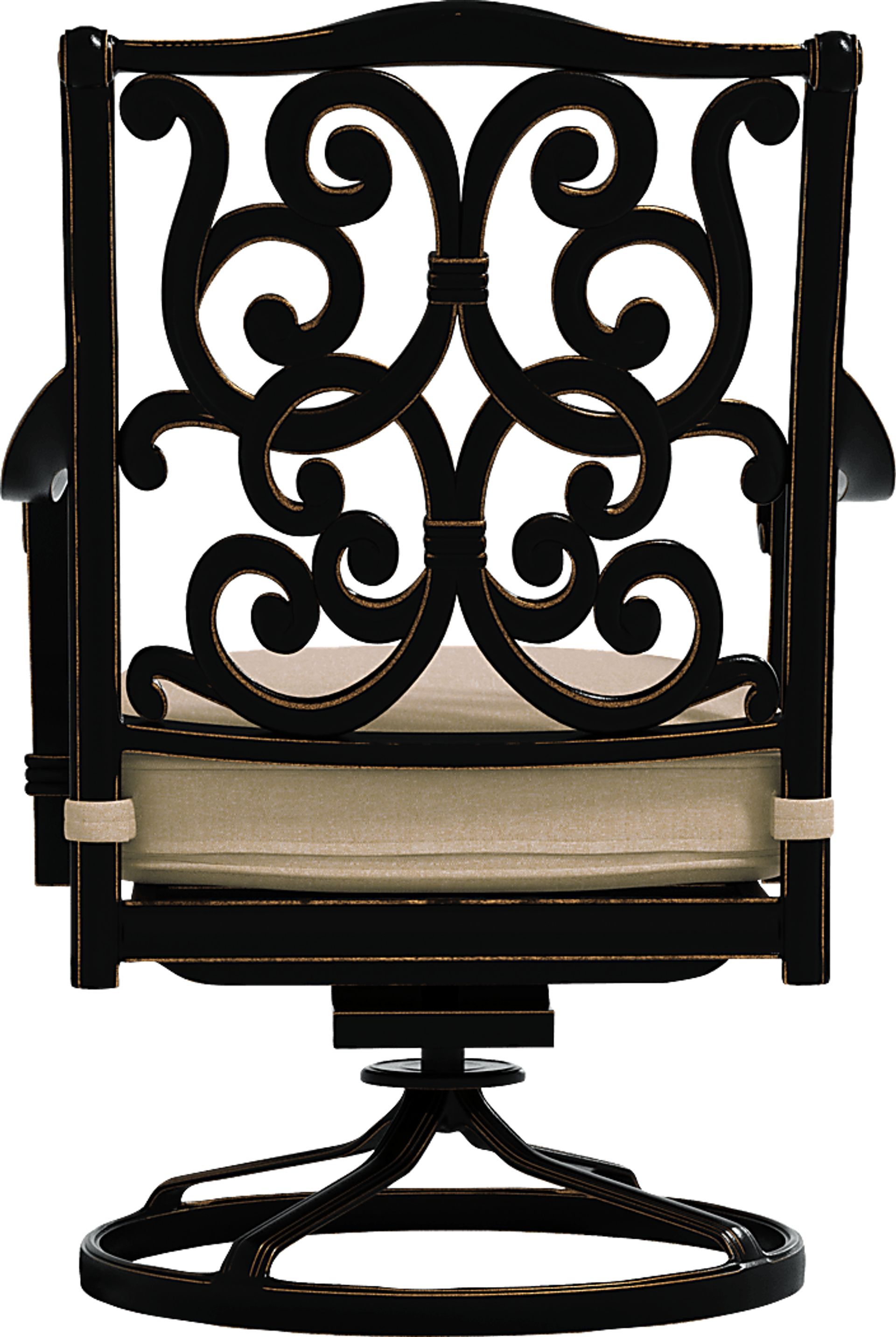 Lake Como Antique Bronze Outdoor Swivel Rocker Arm Chair with Malt Cushion - Image 3