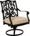 Cindy Crawford Home Lake Como Antique Bronze Outdoor Swivel Rocker Arm Chair with Malt Cushion