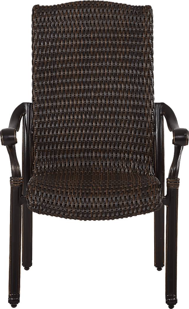 Cindy Crawford Home Lake Como Antique Bronze Wicker Arm Chair - Thumbnail - Image 2