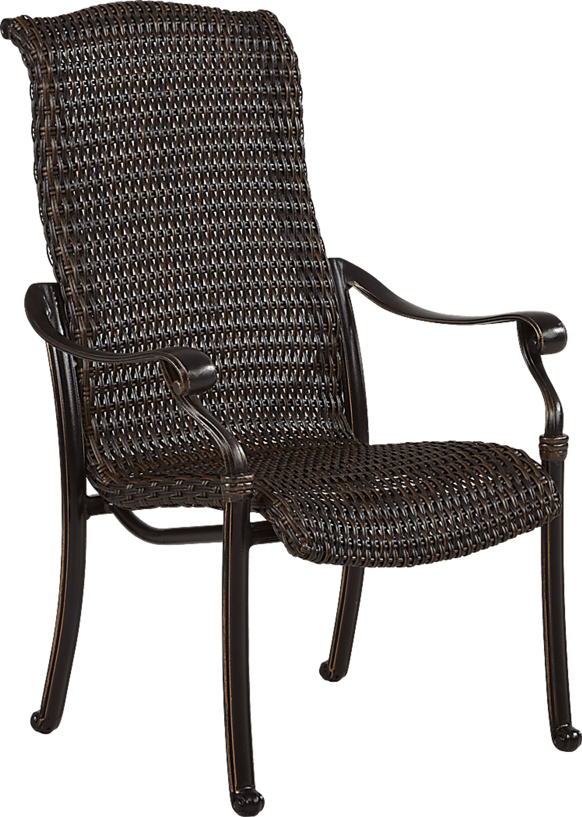 Cindy Crawford Home Lake Como Antique Bronze Wicker Arm Chair - Image 1