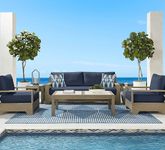 Cindy Crawford Home Lake Tahoe Gray 4 Pc Outdoor Sofa Seating Set with Indigo Cushions
