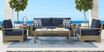 Cindy Crawford Home Lake Tahoe Gray Outdoor Club Chair with Indigo Cushions
