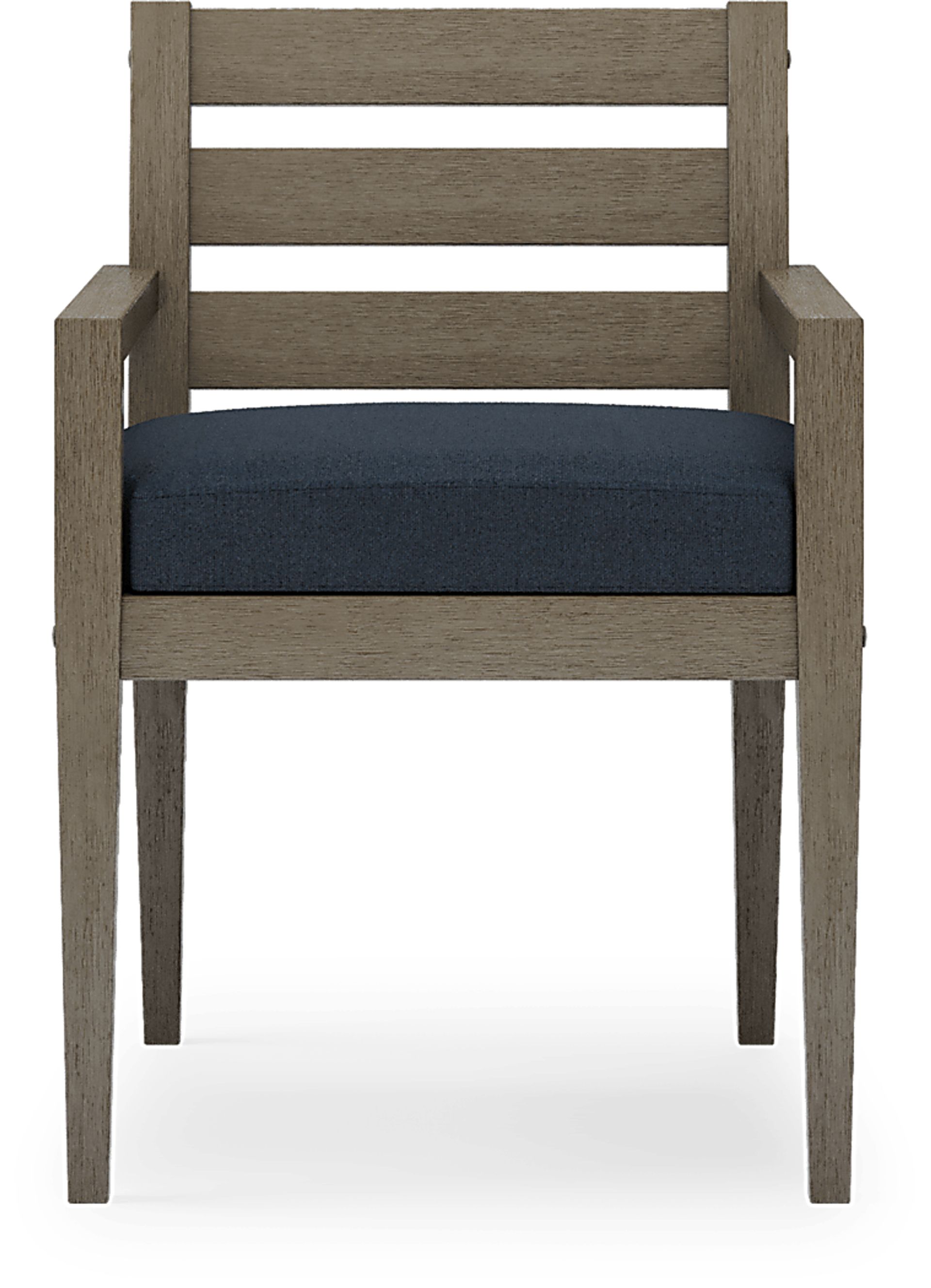 Lake Tahoe Gray Outdoor Arm Chair with Indigo Cushion - Image 3