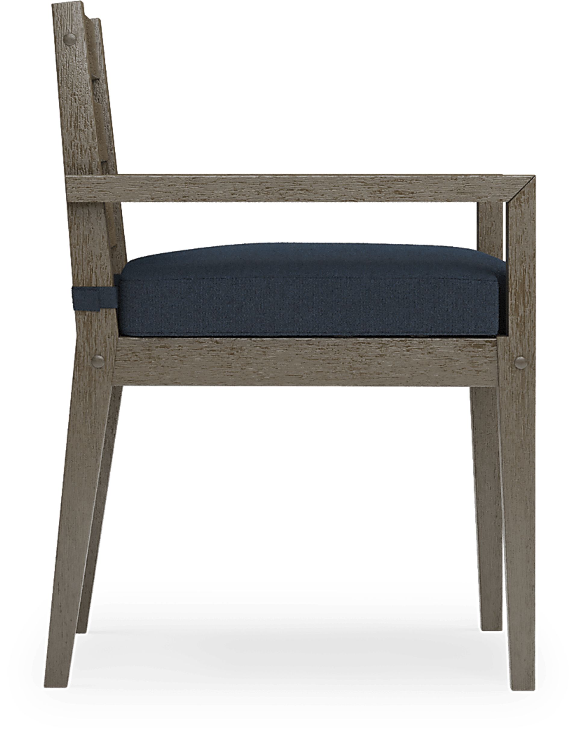 Lake Tahoe Gray Outdoor Arm Chair with Indigo Cushion - Image 4