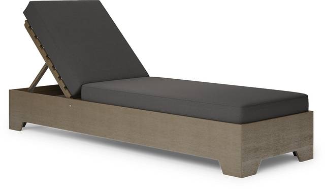 Cindy Crawford Home Lake Tahoe Gray Outdoor Chaise with Charcoal Cushions - Thumbnail - Image 1